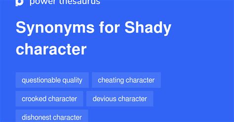 shady thesaurus|other words for shady person.